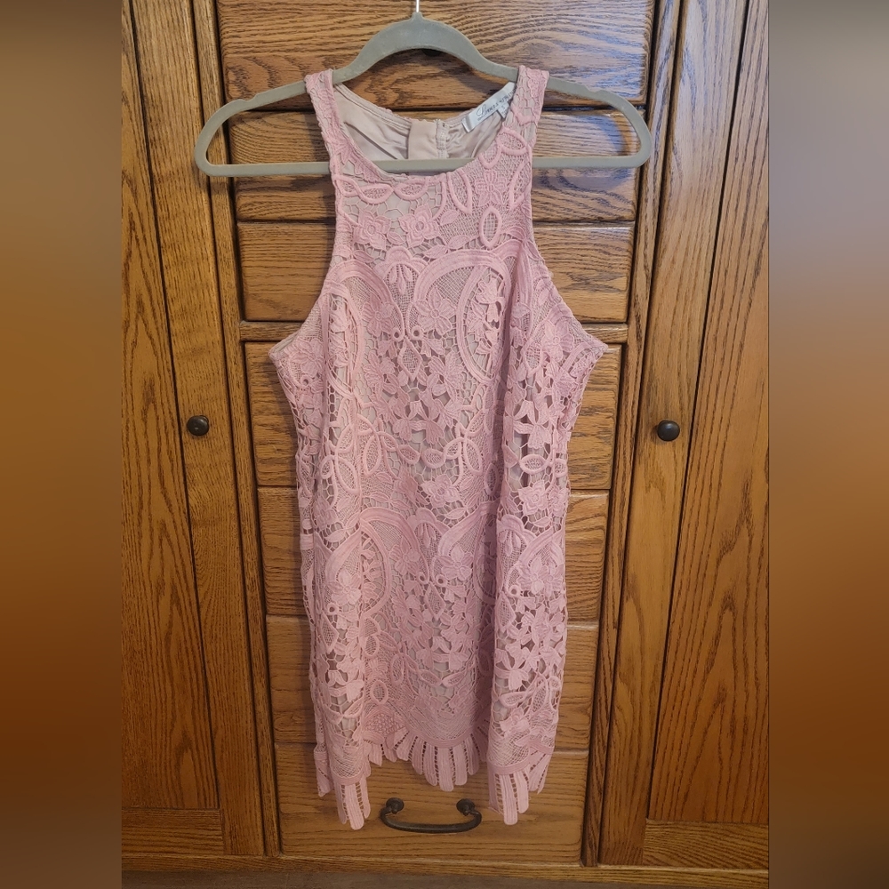 Lovers + Friends Pink Lace Cocktail Dress